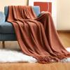 Knitted Throw Blanket with Tassels Bubble Textured Lightweight Throws for Couch Cover Home Decor