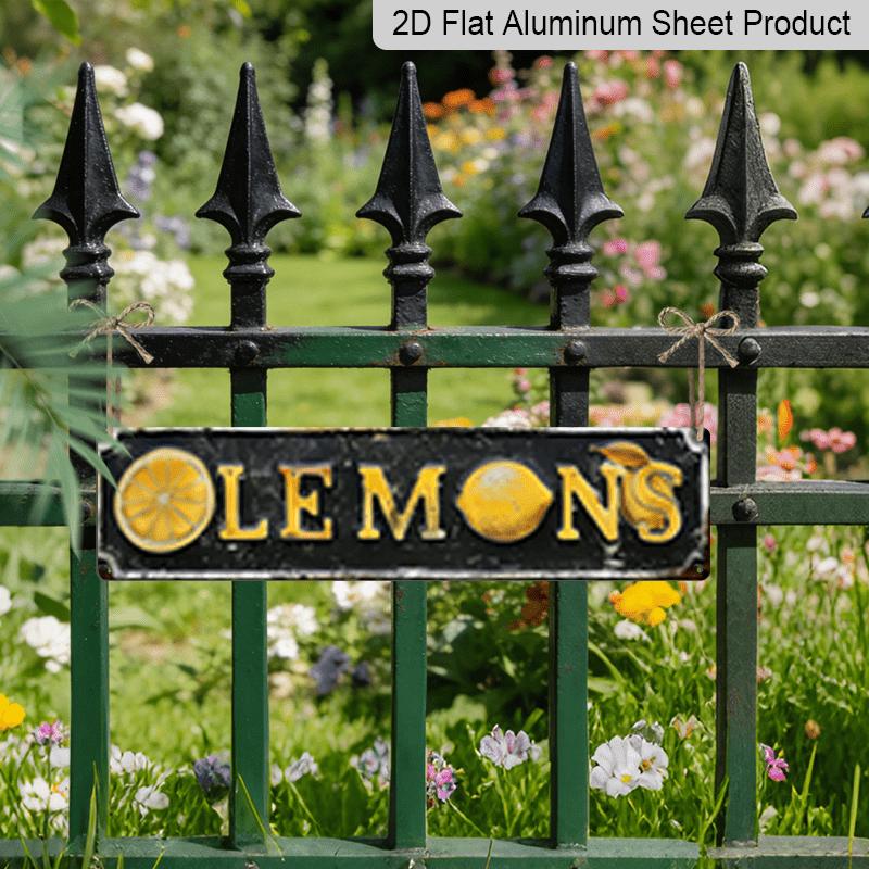 [Vintage Lemons Sign] Rustic Aluminum Decorative Sign 15.7x3.9 Vintage "LEMONS" Metal Wall Art Sign | Farmhouse Decor for Entryway, Porch, Bedroom