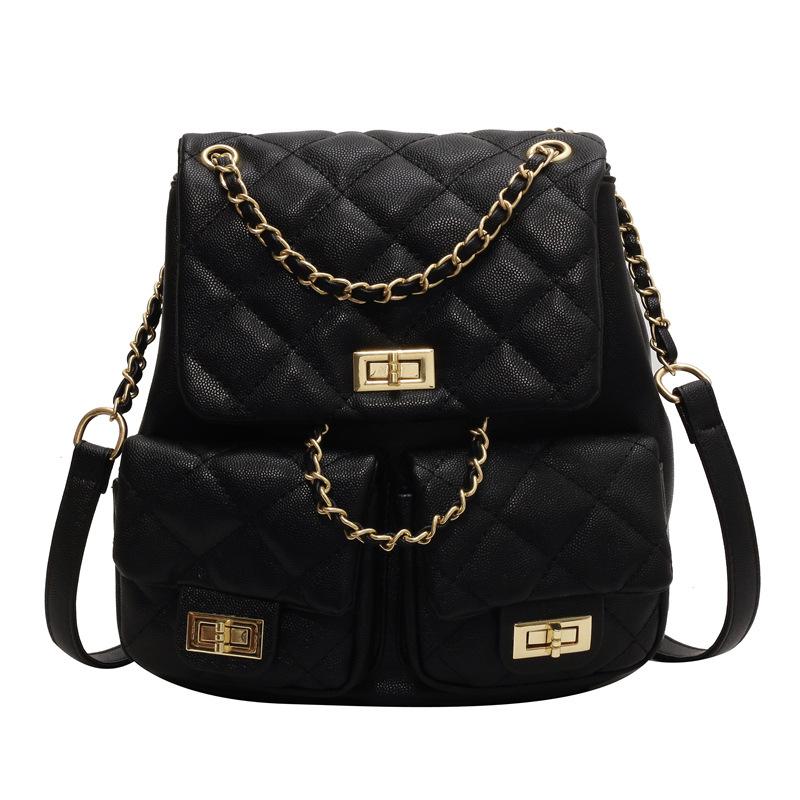 Простой ромбовидный повседневный рюкзак на цепочке, женский новый модный дорожный рюкзак, летний студенческий маленький рюкзак