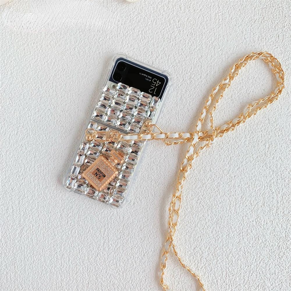Ремешок с блестящими кристаллами и стразами, блестящий чехол для Samsung Z Flip 5 Z Flip 3 Z Flip 4 S23 S22 S21 Ultra S20 FE A13 A33 A53/Google Pixel Fold