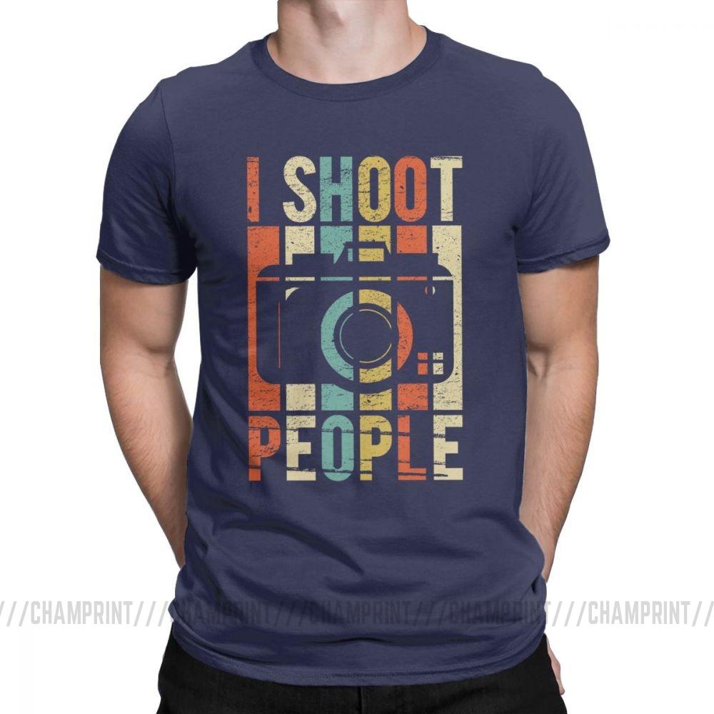 Мужская винтажная футболка с принтом 'Shoot People Photographer' Новинка 100% хлопок Футболка с коротким рукавом T
