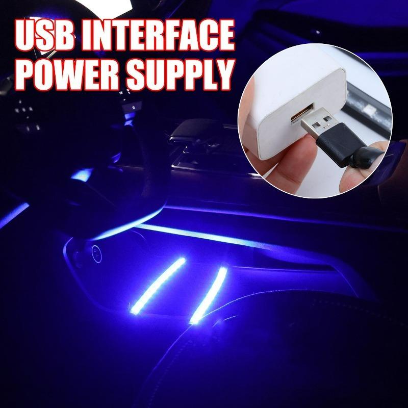 USB Автомобильные Светодиодные Подсветки Салона 1-в-2 Многоцветный Комплект для Подсветки Зоны Ног и Панели Приборов Plug Play Декоративное Освещение для Внедорожника