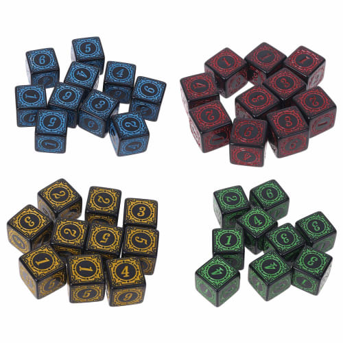 KSTZGTA Unique Acrylic Polyhedral Dice Set of 10, Square Edge, 6-Sided, Smooth Surface, D6, 15mm, Yellow, Role Playing Dice