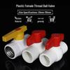 PVC Plastic Water Pipe Valve with PPR Female Thread, Steel Core Ball Valve, and Switch Connector for 4/6 Points Water Pipe Fittings.