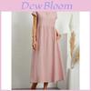 Minimalist Cotton Linen Dress With Pockets For Spring Casual Wear