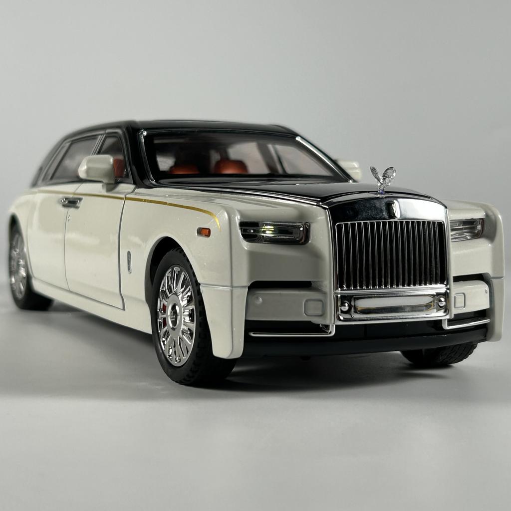 1:18 Модель автомобиля Rolls Royce Phantom Limousine из сплава Металлическая литая модель Транспортное средство для мальчика Высокая симуляция Миниатюрный Праздничный подарок Подарок для дома