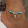 F506 Han Zhi Shang European/American Beach Anklet: Starfish Pendant with Vintage Rice Beads
