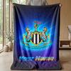 Newcastle United FC Custom Name Text Flannel Blanket Soccer Logo Personalized Fleece Throw Blanket Special Gift For Sofa Bedroom Home