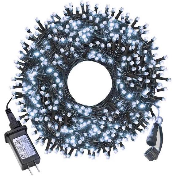 realization Christmas Lights Outdoor, 105FT 300 LED String Lights Indoor with 8 Modes, End-to-End Plug, UL Certified, Waterproof Fairy Lights for