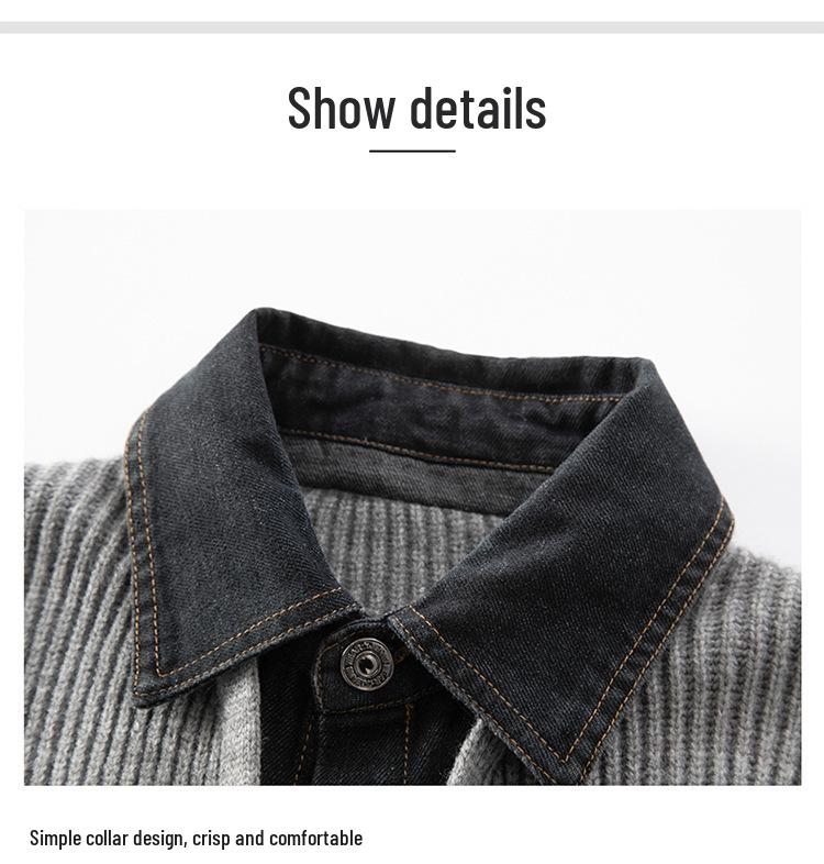Мужской вязаный кардиган-свитер куртки корейского стиля Весна/Осень 2025
