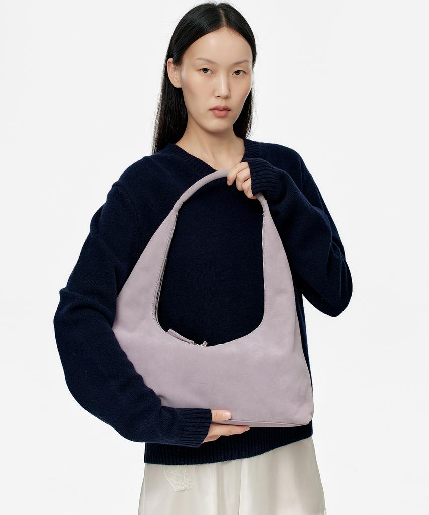 Margesherwood Hobo Large_Lavender Gray Suede