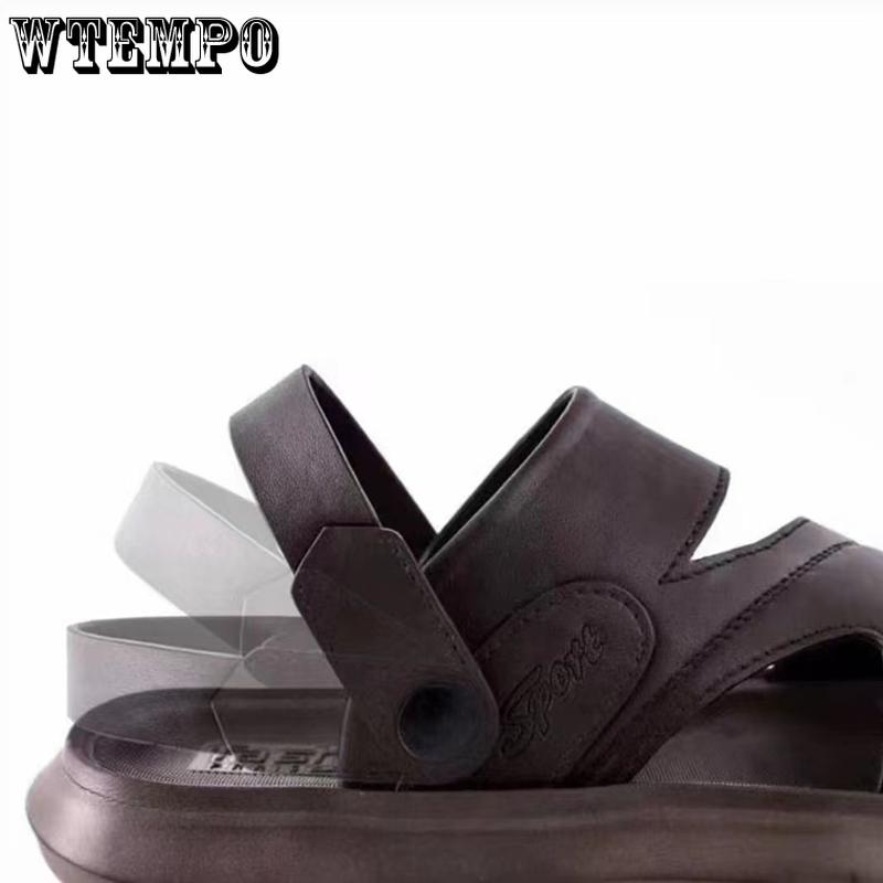 WTEMPO Мужские летние сандалии с толстой подошвой и мягкой подошвой, повседневные шлепанцы, нескользящие домашние тапочки, модная походная обувь, приморская уличная пляжная обувь