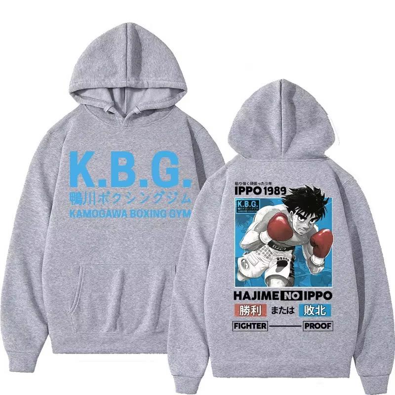 Худи с принтом Hajime No Ippo Унисекс Мужское Женское Винтажное Харадзюку Оверсайз Свободный Повседневный Уличный Стиль Пуловер Толстовка Мягкая Хлопковая Ткань