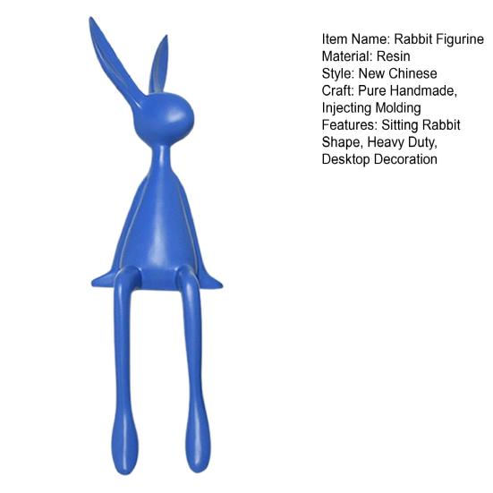 Статуэтка сидящего кролика, длинноногого кролика, смоляная статуэтка, скульптура животного, домашний офис, книжная полка, настольное пасхальное украшение, орнамент