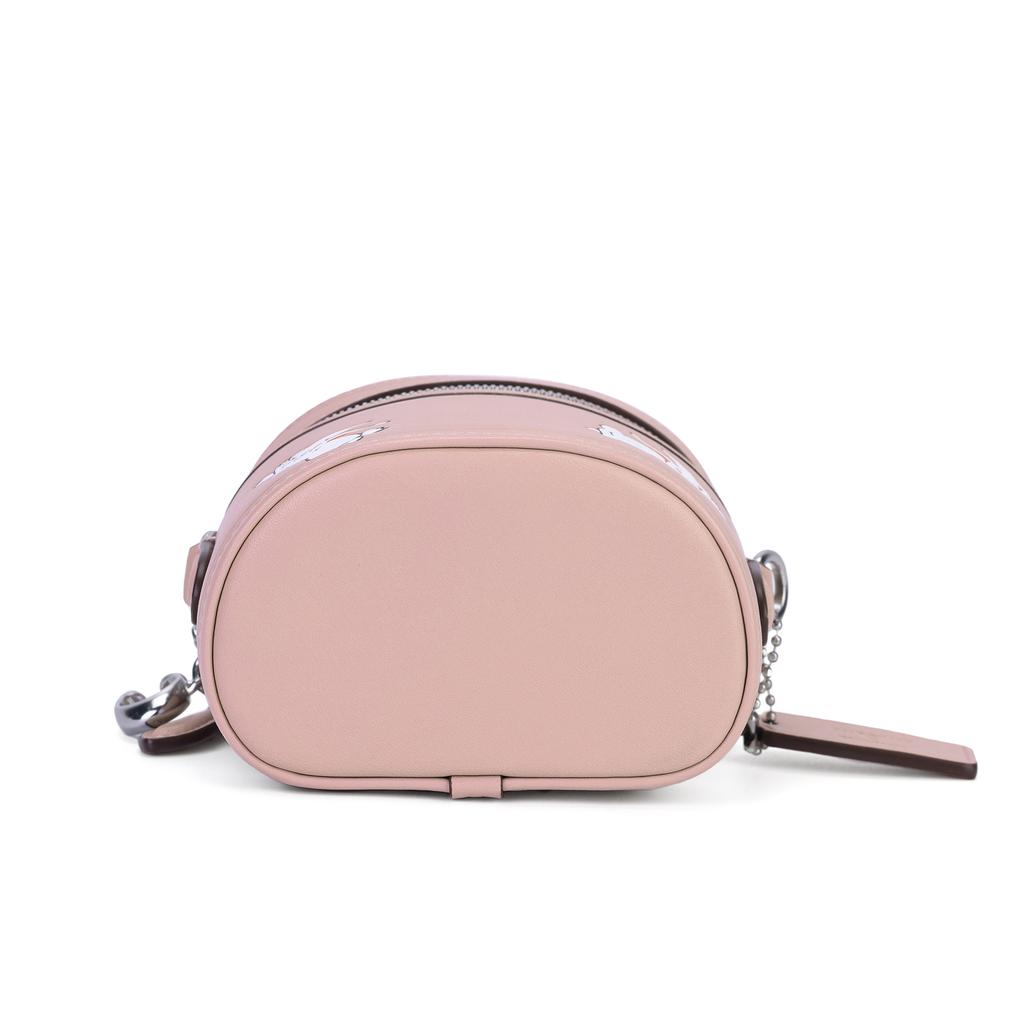 Coach X White Rabbit Collaboration Trail 12 Silver Logo Rabbit Pattern Zipper Closure Leather Box Bag Mini Women Shoulder Bag Pink CN596-LHVVR