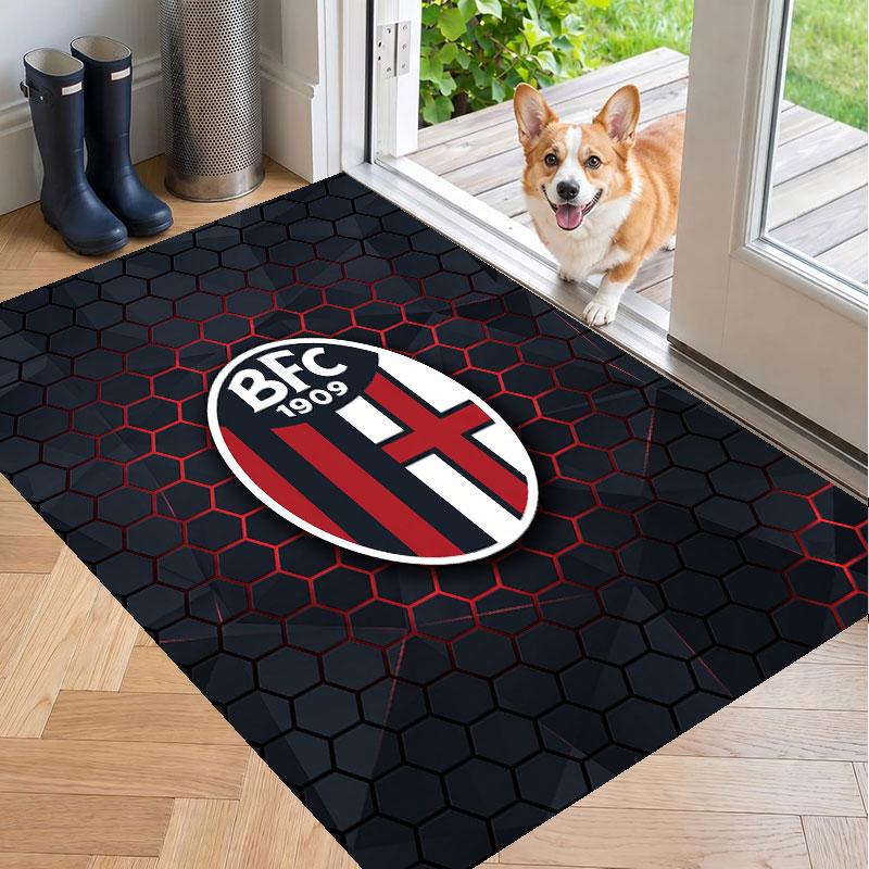 Soft Floor Carpet Bologna FC Pattern Area Rug Decorative Mat For Home Room Decoration