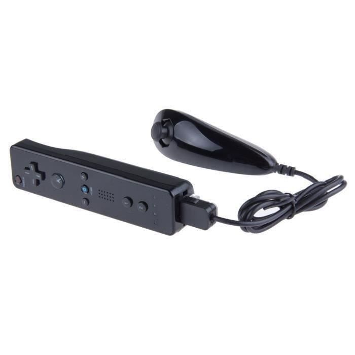 Контроллер Wiimote Nunchuk для Nintendo Wii Wii U Game, черный + силиконовый чехол + ремешок