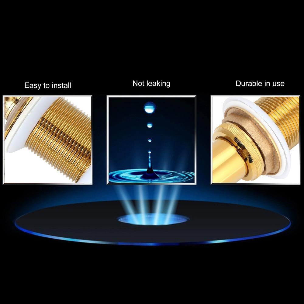 Anti Clogging Wash Basin Drain Gold Basin Drain Accessories Sink Drain Stopper  Bathroom Use