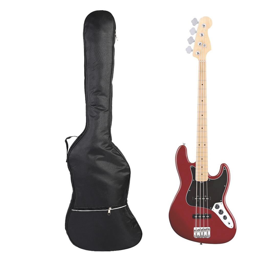 Oxford Cloth Padded Electric Bass Bag Double Straps Waterproof Black