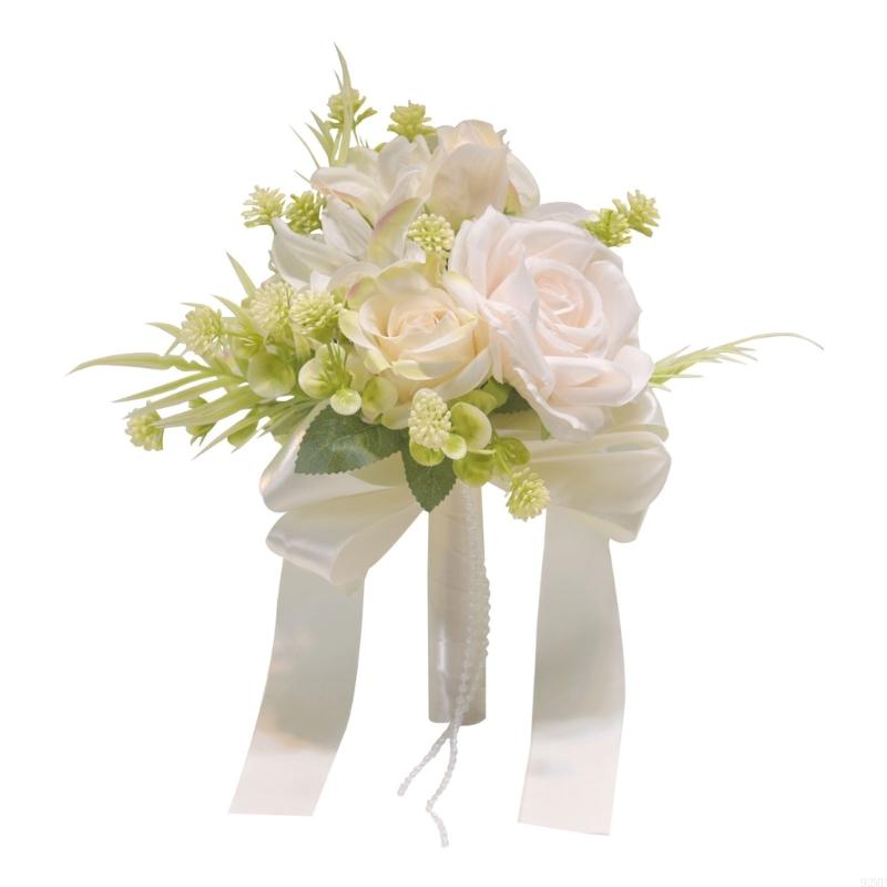 92MF Bridal Bouquets Artificial Rose Flower for Wedding Ceremony Photography