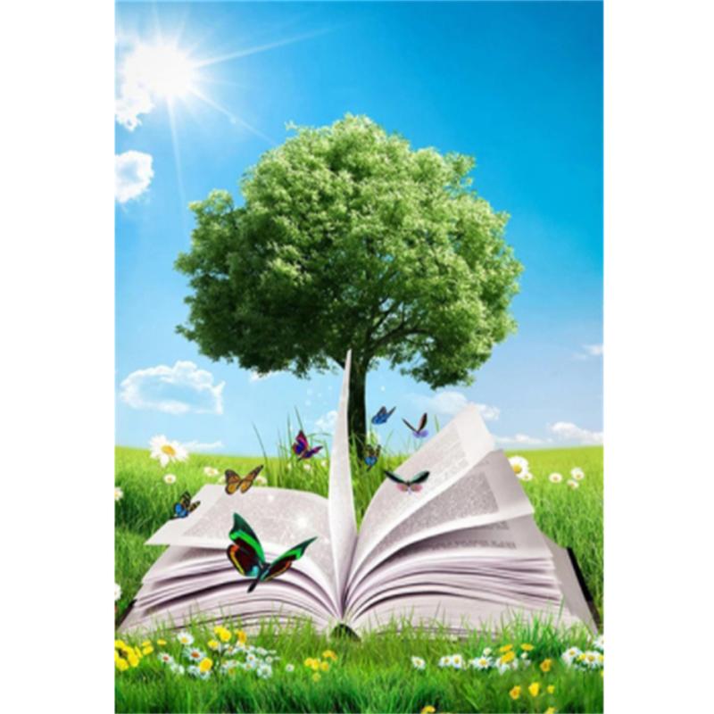 HUACAN 5D алмазная живопись дерево горный хрусталь комплект полная алмазная вышивка пейзаж Алмазная мозаика земля Настенный декор