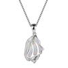 Unique Ocean Conch White Blue Fire Opal Stone Pendant Necklaces For Women 925 Sterling Silver Animal Jewelry Chain Necklace Gift