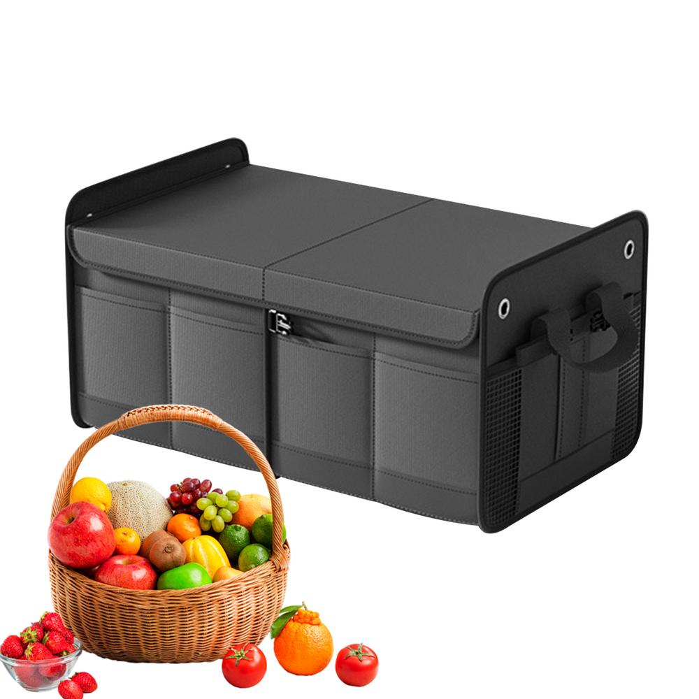 Ящик для хранения в багажнике автомобиля, органайзеры для багажника автомобиля, ящик для хранения 60 л, прочный органайзер, складные отсеки, ящик для хранения автомобиля для автомобиля