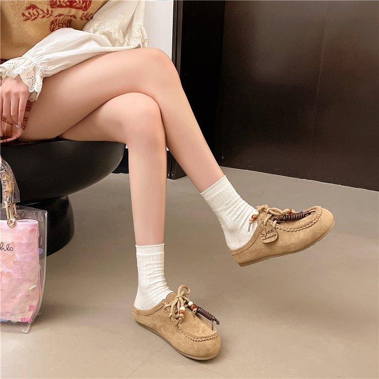 Thick-soled Inner Height-increasing Boken Shoes Bag Head Half Slippers Women's Summer Wear 2025 New Ugly and Cute One-pedal Boken Single Shoes