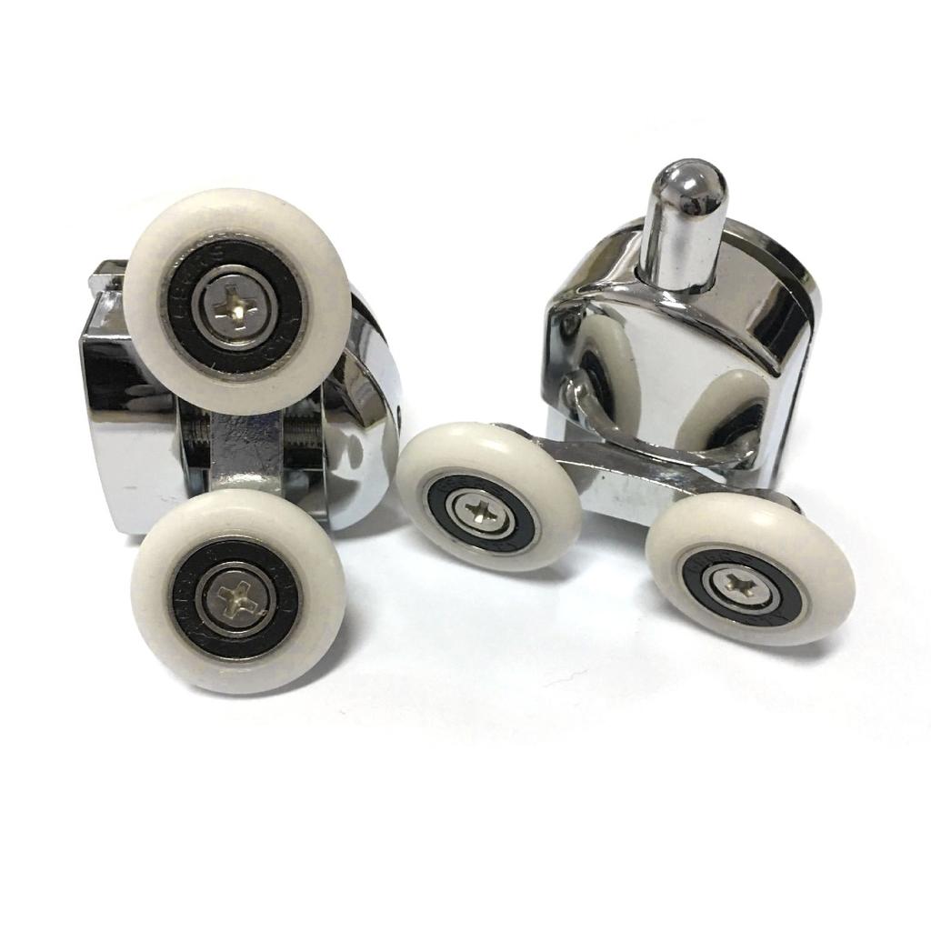 4pcs Double Shower Screen Door Roller Top and Bottom 23mm Wheels Replacement