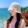 1 шт. шляпа от солнца в стиле допамина, уличная кепка, модная, для поездок на работу, с рисунком вишни, цветная, ажурная, сетка, рыболовная шляпа, плетеная из травы