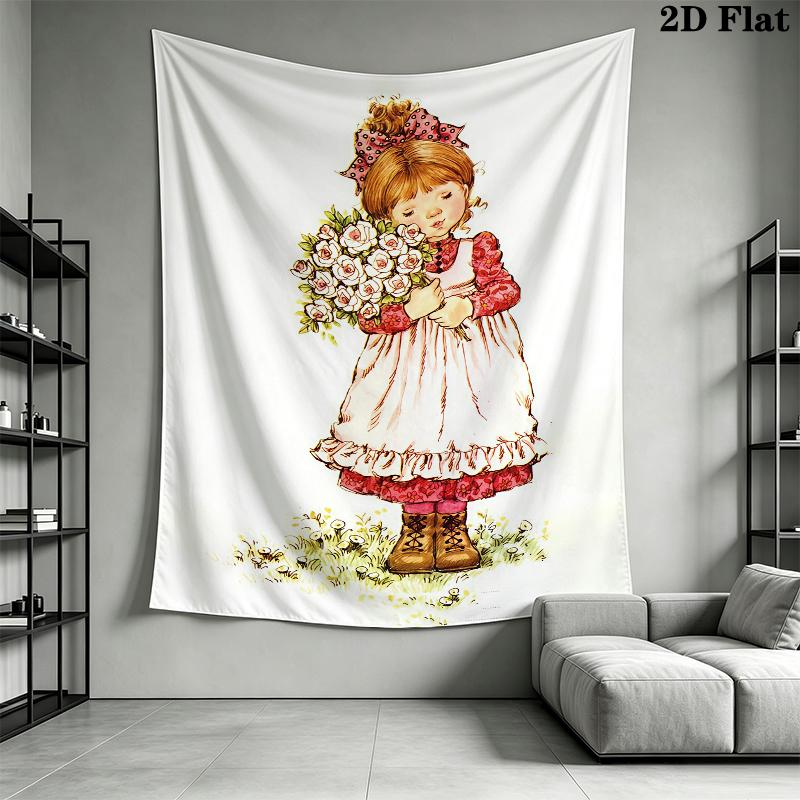 Sarah Kay Wall Tapestry Aesthetic Wall Hanging Printed Fabric Blanket Decorative Tapestries for Bedroom Living Room Home Decor
