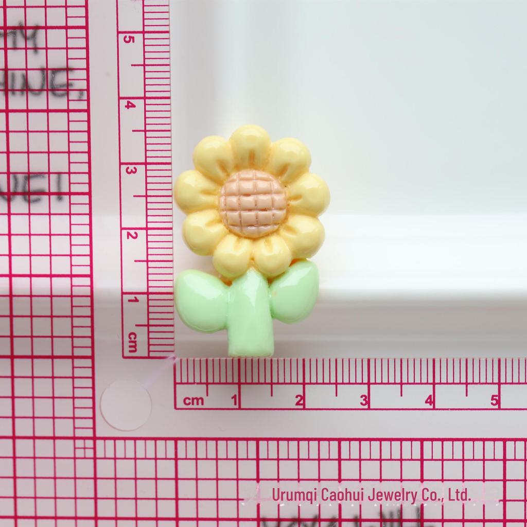 Bright Tulip & Sunflower DIY Jewelry Accessories Set with Cream Glue and Resin Hairpins and Rings