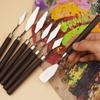 Art Spatula Soft Paint Spatula Oil Painting Spatula Wooden Handle Palette Knife Set Gouache Painting Spatula