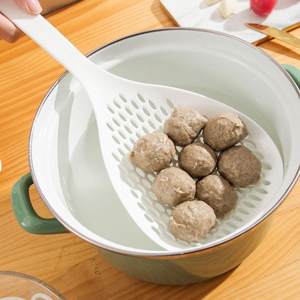 1Pcs Anti-scald Food Straining Spoon Skimmer Colander Strainer New Plastic Spoon