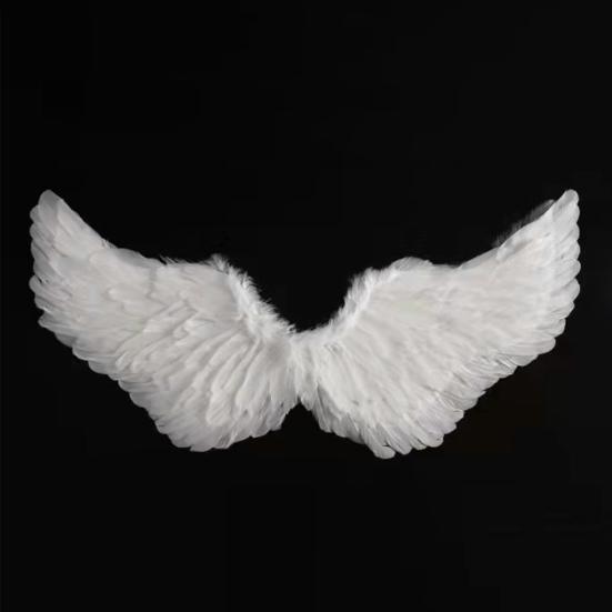 1 Set Halloween Angel Costume Set Artificial Feather White Wings Cane Hair Hoop Three-piece Set Masquerade Cosplay Party Props Angel Wings Set