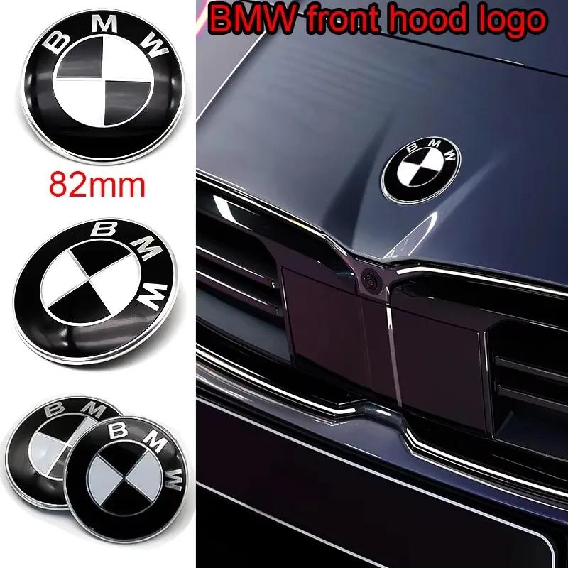 Car Black White BMW Logo Front Hood Emblem 82mm Rear Badge 74mm Wheel Hub Cap 56mm steering wheel sticker 45mm Accessories C222