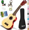 Soprano Ukulele Beginner Pack 21 Inch Set with String Gig Wooden Quick Learning Polishing Kit Bag, Ukulele, Songbook, Pick, Cloth, All-in-One