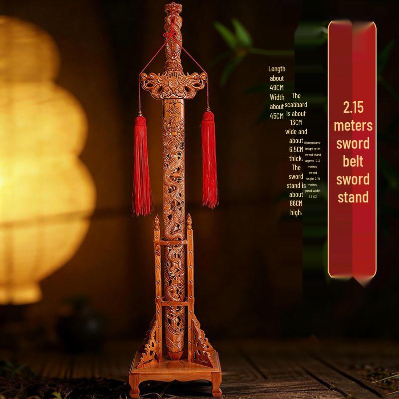 Hand-carved Feicheng Peach Wood Sword Ornament