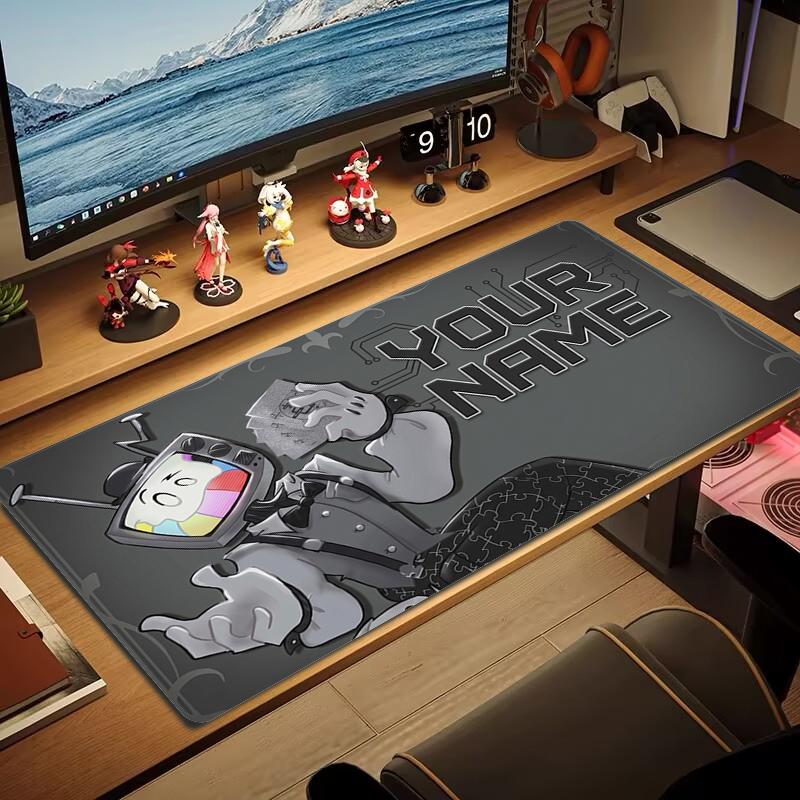 Custom Name Mr Puzzles Smg4 Mouse Pad Large Gaming Table Cushion Non-slip Laptop Tablet Big Mousepad XXL Mat Mini PC Playmat With Lock edge_XIA