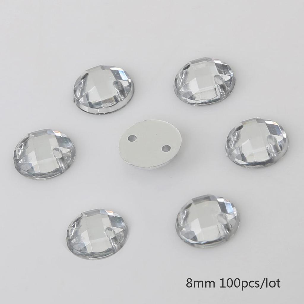 Sewing Flatback Acrylic Rhinestone Two Holes Sew On Strass Crystal Stones For DIY Wedding Dress Clothes Decoration