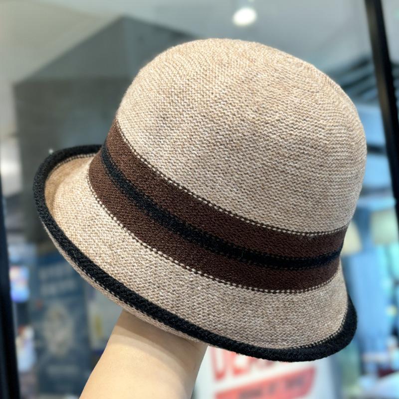 Ретро гофрированная рыбацкая шляпа детская осень и зима британский темперамент котелок показывает маленькое лицо элегантная шерстяная шляпа-котелок тренд