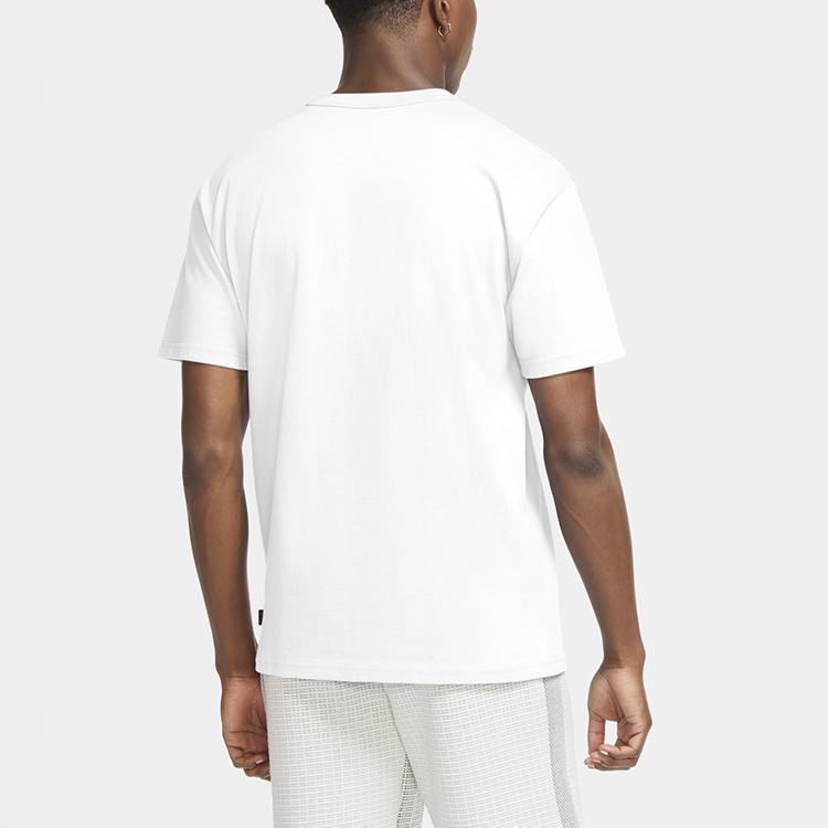 Nike Вышитый логотип Спортивная футболка с круглым вырезом и коротким рукавом для мужчин, топы, белый цвет DB3194-100