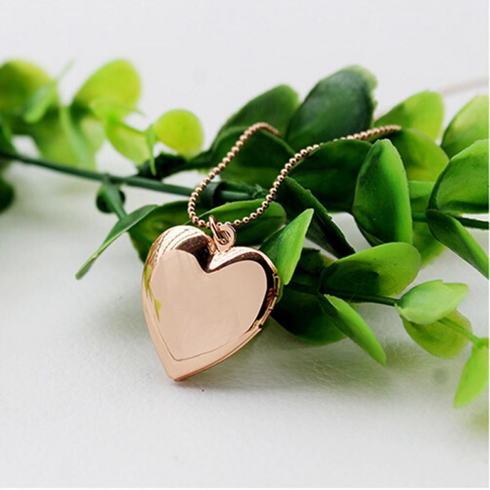 Fashion Lover Chain Jewelry Heart Shaped Pendant Photo Picture Locket Necklace