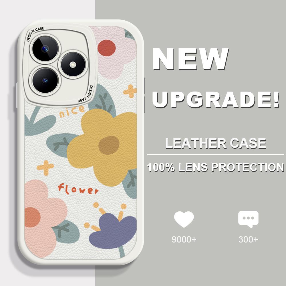 Милый чехол из искусственной кожи для Vivo V23E Y15 Y91 Y51 OPPO A9 Reno8 6 Realme 10 Pro C21 C12 C15 C35 Huawei Nova 7i P30 Lite Infinix Hot 10S, чехол для телефона