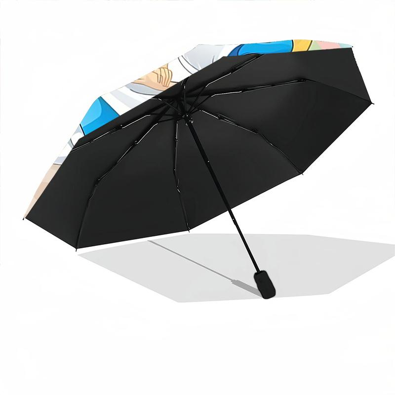 1pc Alice in Wonderland Design Automatic Opening/Closing Umbrella - Portable 3-Fold Design with 8-Bone Iron Frame, Outdoor, for Fans, Travel