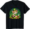 Kids St. Patrick's Day Cat Leprechaun Kitten Irish Toddler Girls T-Shirt