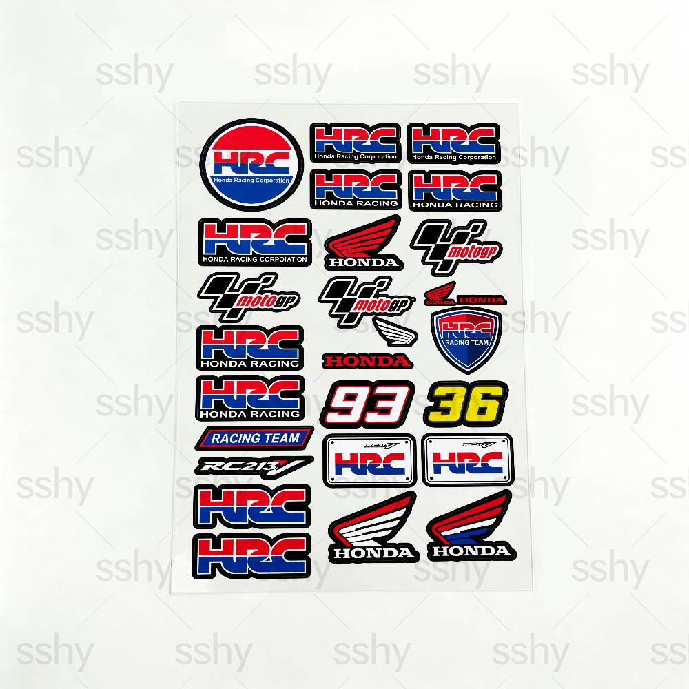 FOR HONDA HRC H WING Waterproof Reflective Motorbike Stickers Easy Peel Removable Decals for Motorcycle CarOW3