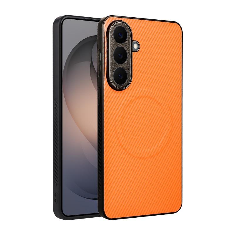 Samsung Galaxy A57 Magnetic Phone Case,Leather Carbon Fiber MagSafe Wireless Charging ShockProof Phone Case Cover for Samsung Galaxy A57