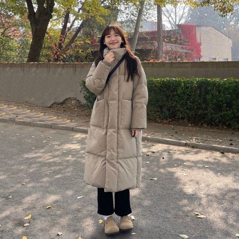 2XL теплая новая стильная пуховая куртка для женщин зимнее пальто средней длины до колена корейский стиль свободная утолщенная хлопковая куртка модная