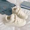 С юбкой платформа белые туфли женские осенние новые универсальные нишевые повседневные кеды ретро хлебные туфли